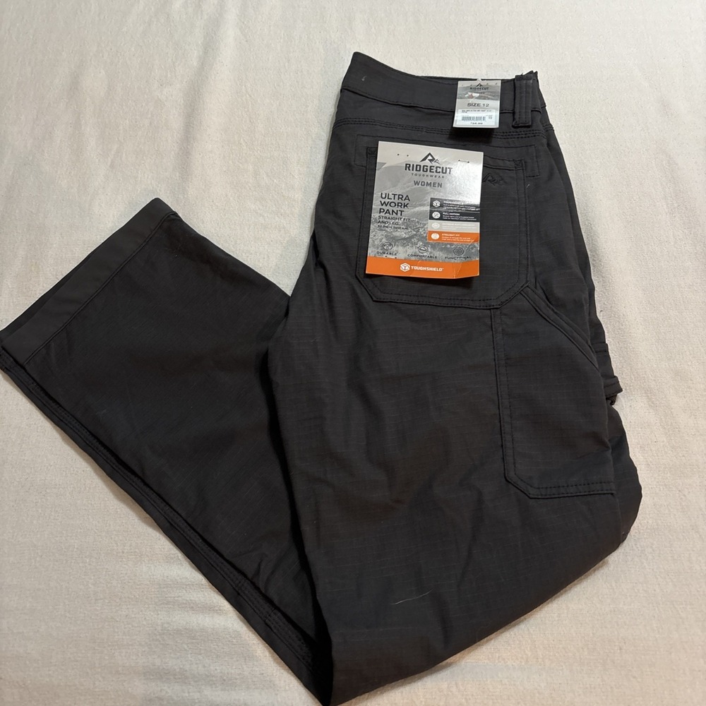 Ridgecut Ultra Work Pants Toughshield Utility Women's 12 Straight Fit Dark Grey